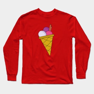 Delicious three-ball ice cream Long Sleeve T-Shirt